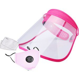 Pink Carbon Filter Mask & Protective Face Shield